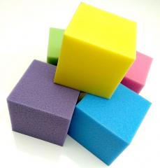 Поролоновые кубоиды 18/25 плотность размеры: 40/10/10 Зеленый, Голубой, Желтый, Оранжевый, Малиновый